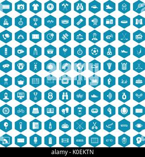 100 sport journalist icons sapphirine violet Stock Vector