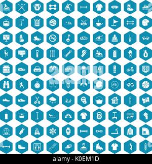 100 sport life icons sapphirine violet Stock Vector