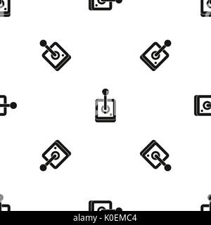 Joystick for computer games pattern seamless black Stock Vector