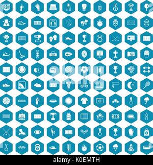 100 stadium icons sapphirine violet Stock Vector