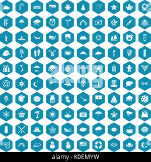 100 star icons sapphirine violet Stock Vector