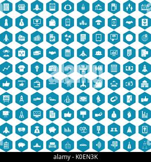 100 startup icons sapphirine violet Stock Vector