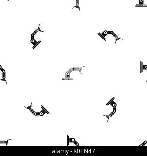 Robotic hand manipulator pattern seamless black Stock Vector