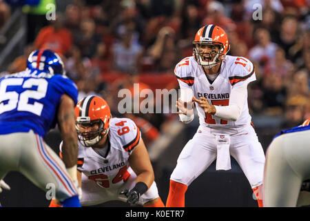 August 21, 2017: Cleveland Browns defensive back J.D. Harmon (41) during  the NFL football game between the New York Giants and the Cleveland Browns  at First Energy Stadium in Cleveland, Ohio. JP