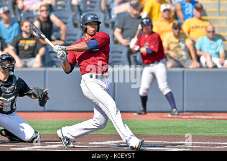 Morgantown, West Virginia, USA. 20th Aug, 2017. Mahoning Valley Scrappers right fielder WILL BENSON (7) during the August 20, 2017 New York-Penn league game at Monongalia County Ballpark in Morgantown, WV. Credit: Ken Inness/ZUMA Wire/Alamy Live News Stock Photo