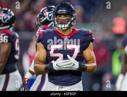 August 19, 2017: Houston Texans linebacker Brennan Scarlett (57) during the 2nd quarter of an NFL football pre-season game between the Houston Texans and the New England Patriots at NRG Stadium in Houston, TX. The Texans won the game 27-23...Trask Smith/CSM Stock Photo