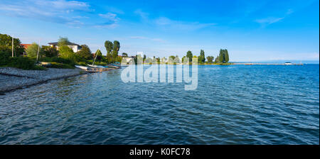 Evening atmosphere at Lake Constance near Immenstaad - Immenstaad, Lake Constance, Baden-Wuerttemberg, Germany, Europe Stock Photo