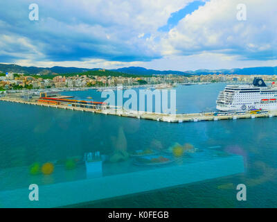 Palma de Mallorca, Spain - September 07, 2015: The main restaurant at Royal Caribbean, Allure of the Seas at Barselona on September 6, 2015. The view  Stock Photo