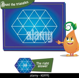 Visual Game for children and adults.  Task: Count the squares Stock Vector