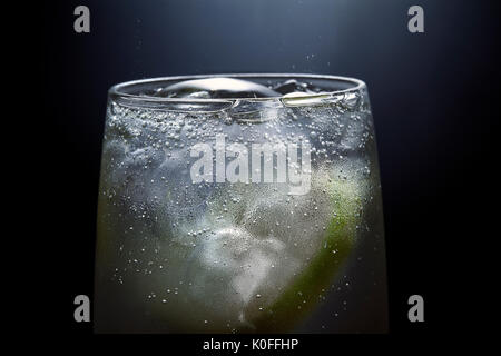 Fizzy Gin and Tonic drink with Lime Stock Photo
