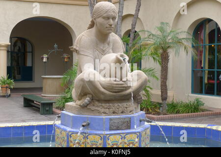 Woman of Tehuantepec Fountain in San Diego Balboa Park Stock Photo