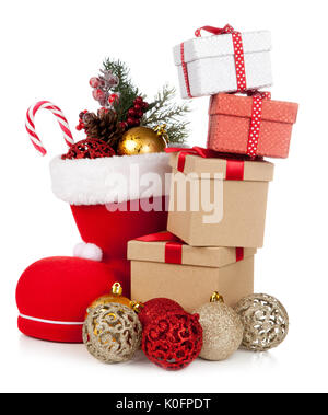Santa's shoe on white background Stock Photo