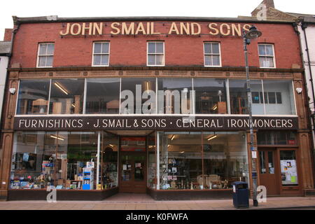 Shop Front, Bridge Street, Morpeth, Northumberland, UK, J. Smail & Sons - Furnishings and General Ironmongers Stock Photo