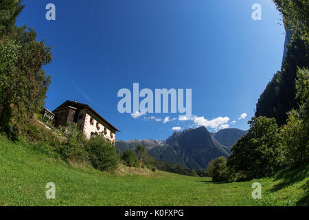 Landscape protection area Achstürze. Lake Piburger See, Tirol oldest nature preserves. Oetz alps, unique cultural mountains landscape, alps in the bac Stock Photo