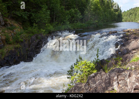 Kivach Falls is cascade waterfall. It is located on the Suna River in the Kondopoga District, Republic of Karelia, Russia Stock Photo