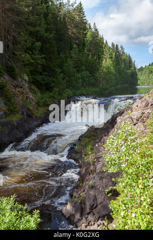 The Kivach cascade waterfall. It is located on the Suna River in the Kondopoga District, northern Karelia, Russia Stock Photo