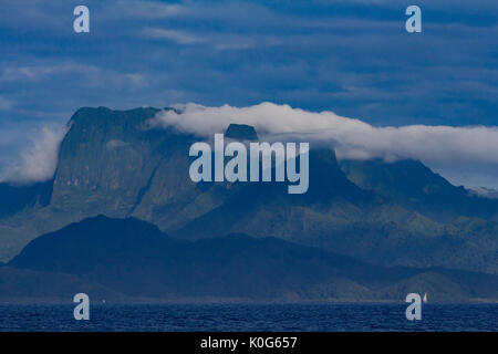 Stunning views of the mountains of Raiatea in French Polynesia Stock Photo