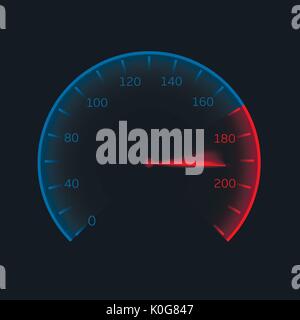 Digital speedometer illustration Stock Vector