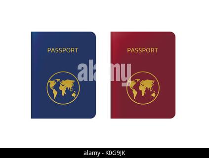 Blue and red passports Stock Vector