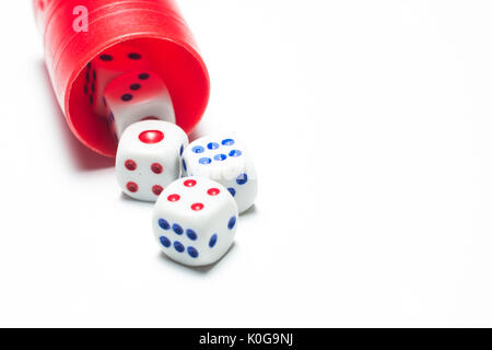 close-up view of dices on isolated background Stock Photo