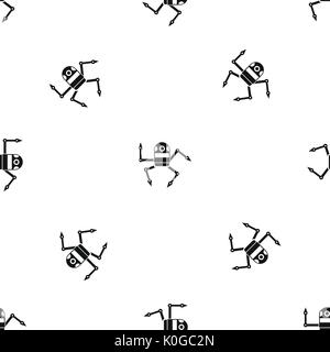 Spider robot pattern seamless black Stock Vector