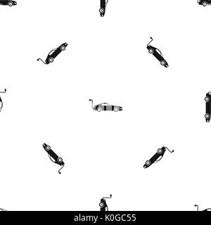 Electric car pattern seamless black Stock Vector