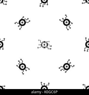 Cyber eye symbol pattern seamless black Stock Vector