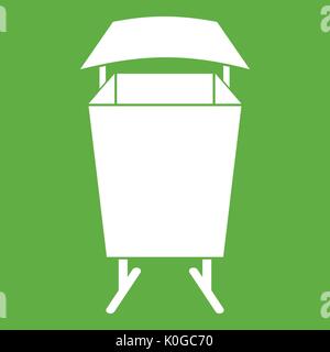 Litter waste bin icon green Stock Vector