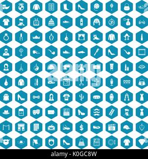 100 stylist icons sapphirine violet Stock Vector