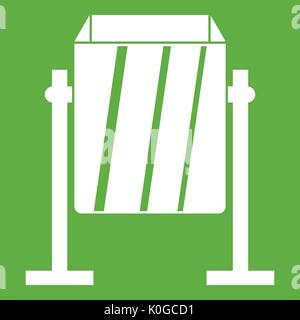 Metal dust bin icon green Stock Vector