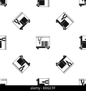 3D printer pattern seamless black Stock Vector