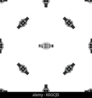 Modern smart watch pattern seamless black Stock Vector