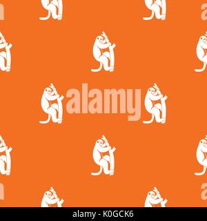 Macaque on a tree pattern seamless Stock Vector