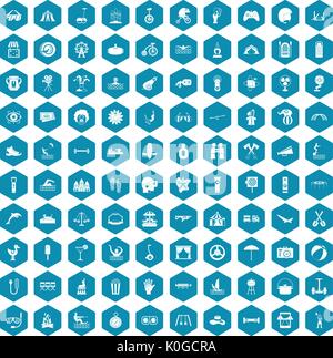 100 summer vacation icons sapphirine violet Stock Vector