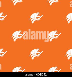 Monkey is climbing up on a tree pattern seamless Stock Vector