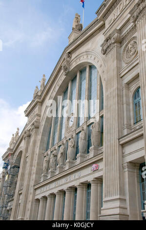 Low angle view of Gare du Nord facade in Paris France Stock Photo