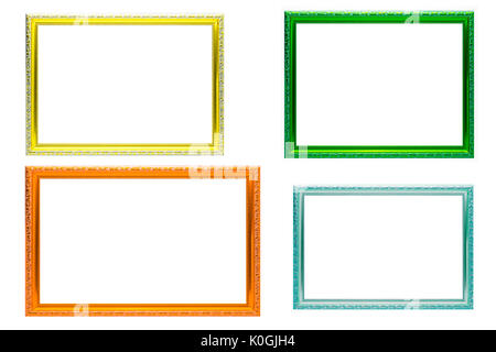 Set of colorful frames vintage style isolated on white background. Stock Photo