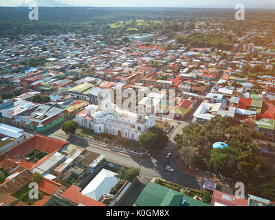 Landscape on small central america city aerial view Stock Photo