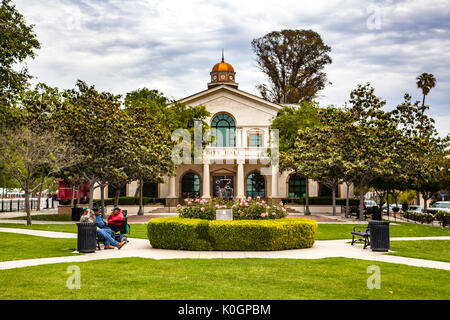 The Park and City Hall in Fillmore California Stock Photo