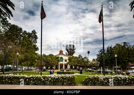 The Park and City Hall in Fillmore California Stock Photo