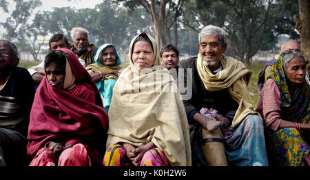 Lepers in a colony in rural India Stock Photo