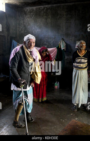 Lepers in a colony in rural India Stock Photo