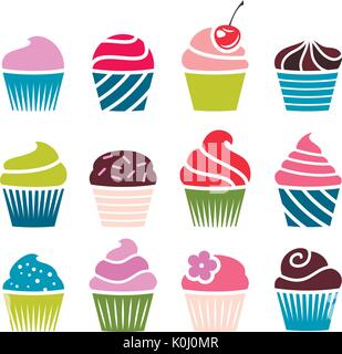 Set of cupcakes. Stock Vector