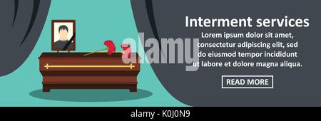 Interment services banner horizontal concept Stock Vector