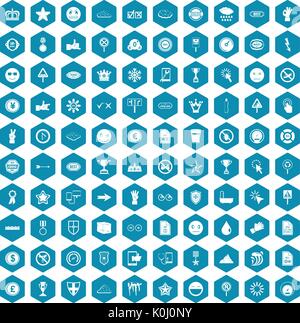 100 symbol icons sapphirine violet Stock Vector