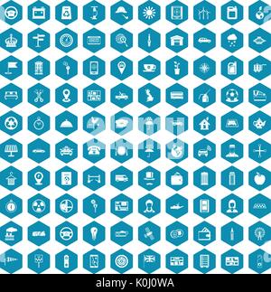 100 taxi icons sapphirine violet Stock Vector