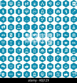 100 team icons sapphirine violet Stock Vector