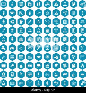 100 team building icons sapphirine violet Stock Vector