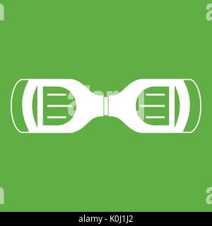 Hoverboard gyro pod top view icon green Stock Vector