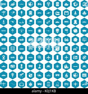 100 technology icons sapphirine violet Stock Vector